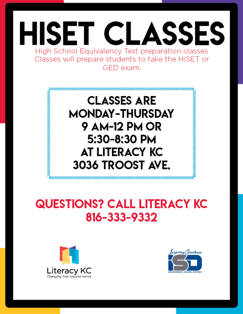 HiSET Prep Classes Beginning at Literacy KC! Literacy KC
